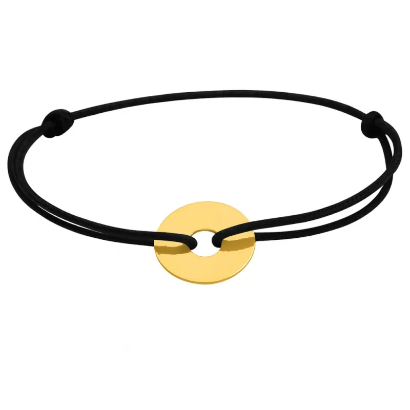 copy of Bracelet Cordon Noir Nœud Infini en Or Jaune 18 Carats