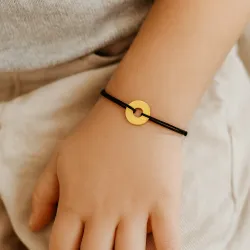 copy of Bracelet Cordon Noir Nœud Infini en Or Jaune 18 Carats