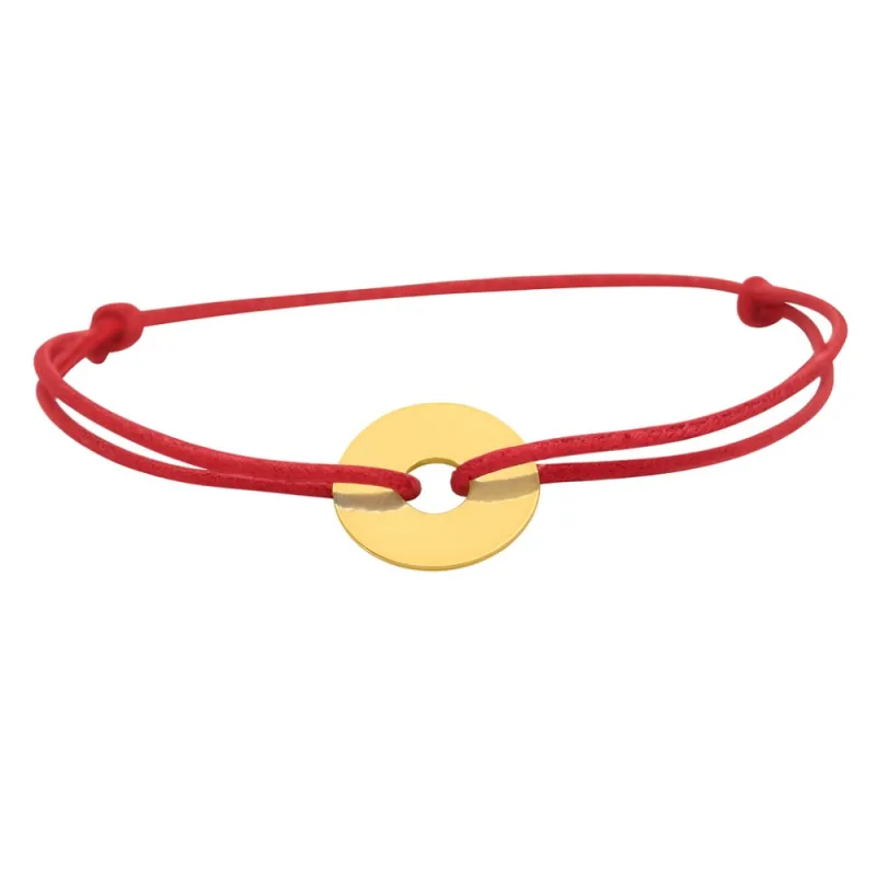 copy of Bracelet Cordon Noir Nœud Infini en Or Jaune 18 Carats