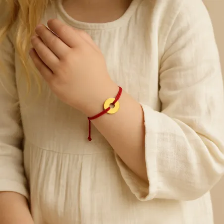 copy of Bracelet Cordon Noir Nœud Infini en Or Jaune 18 Carats