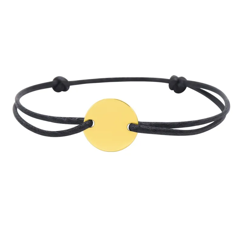 copy of Bracelet Cordon Noir Nœud Infini en Or Jaune 18 Carats