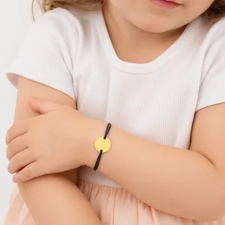 copy of Bracelet Cordon Noir Nœud Infini en Or Jaune 18 Carats