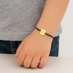 copy of Bracelet Cordon Noir Nœud Infini en Or Jaune 18 Carats