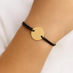 copy of Bracelet Cordon Noir Nœud Infini en Or Jaune 18 Carats