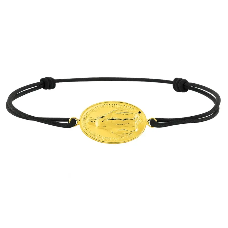 copy of Bracelet Cordon Noir Nœud Infini en Or Jaune 18 Carats