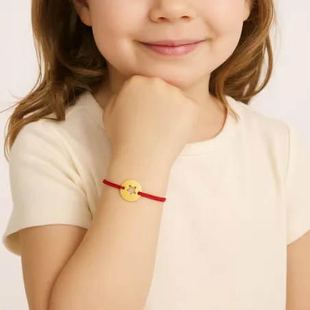 copy of Bracelet Cordon Noir Nœud Infini en Or Jaune 18 Carats