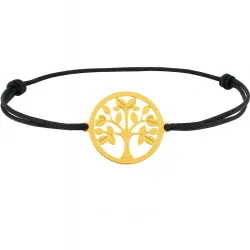 copy of Bracelet Cordon Noir Nœud Infini en Or Jaune 18 Carats