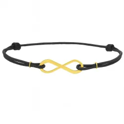 copy of Bracelet Cordon Noir Nœud Infini en Or Jaune 18 Carats