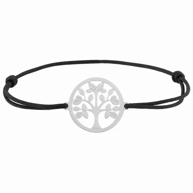 copy of Bracelet Cordon Noir Nœud Infini en Or Jaune 18 Carats