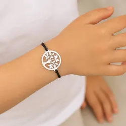 copy of Bracelet Cordon Noir Nœud Infini en Or Jaune 18 Carats