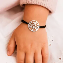 copy of Bracelet Cordon Noir Nœud Infini en Or Jaune 18 Carats