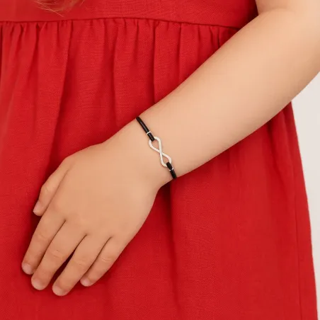 copy of Bracelet Cordon Noir Nœud Infini en Or Jaune 18 Carats