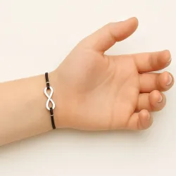 copy of Bracelet Cordon Noir Nœud Infini en Or Jaune 18 Carats