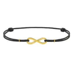 copy of Bracelet Cordon Noir Nœud Infini en Or Jaune 18 Carats