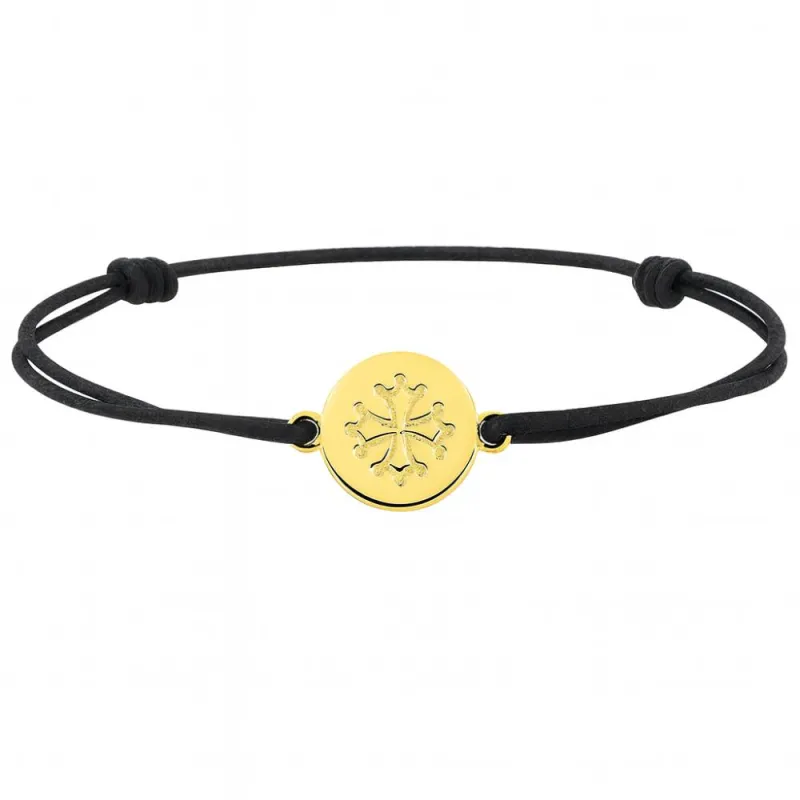 copy of Bracelet Cordon Noir Nœud Infini en Or Jaune 18 Carats