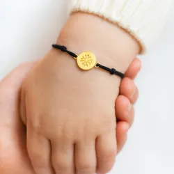 copy of Bracelet Cordon Noir Nœud Infini en Or Jaune 18 Carats