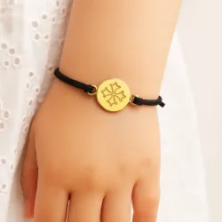 copy of Bracelet Cordon Noir Nœud Infini en Or Jaune 18 Carats