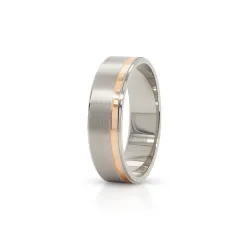 Alliance Mariage Krug Homme bicolore or rose et or blanc