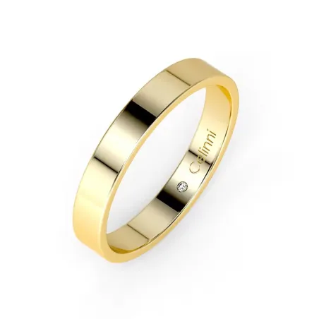 خاتم زواج Ruban Prestige من الذهب الأصفر عيار 18 قيراط – عرض 3 ملم
