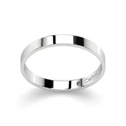 Bague Mariage Ruban Prestige Or Blanc 18k Largeur 2,5 mm