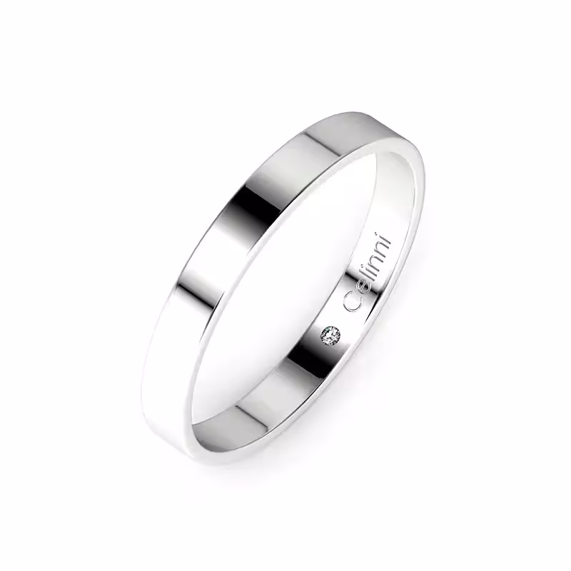 Alianza de matrimonio Ruban Prestige en oro blanco de 18K – Anchura 2,5 mm