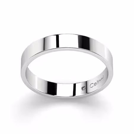 Alianza de matrimonio Ruban Prestige en oro blanco de 18K – Anchura 3,5 mm