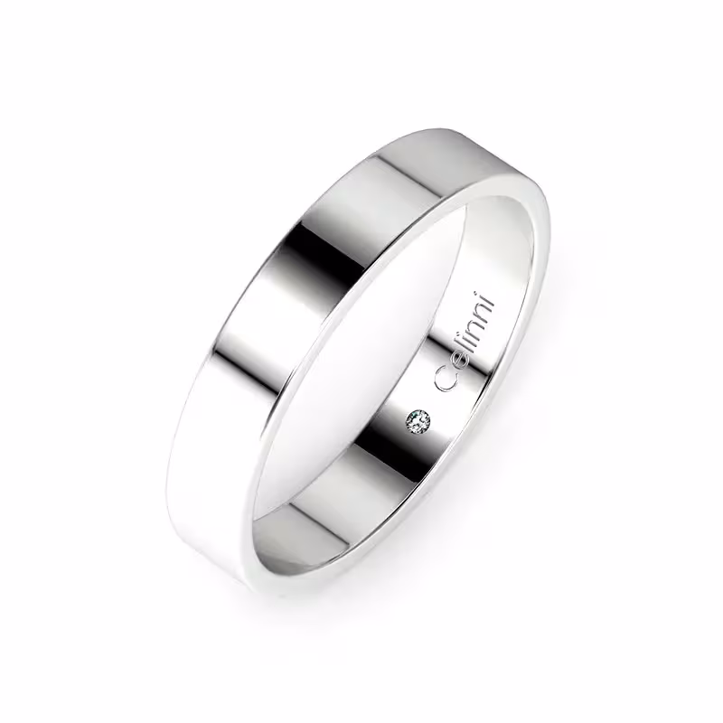 Alianza de matrimonio Ruban Prestige en oro blanco de 18K – Anchura 3,5 mm
