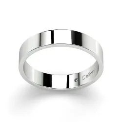 Alianza de matrimonio Ruban Prestige en oro blanco 4 mm