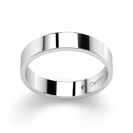 Alianza de matrimonio Ruban Prestige en oro blanco de 18K – Anchura 4 mm