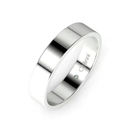 Ruban Prestige 18K White Gold Wedding Band – 4 mm
