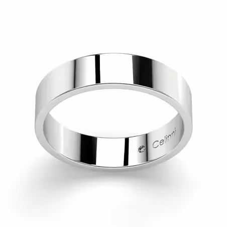 Alianza de matrimonio Ruban Prestige en oro blanco de 18K – Anchura 4,5 mm