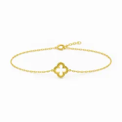 Bracelet trèfle porte-bonheur en or blanc 18 carats | Celinni