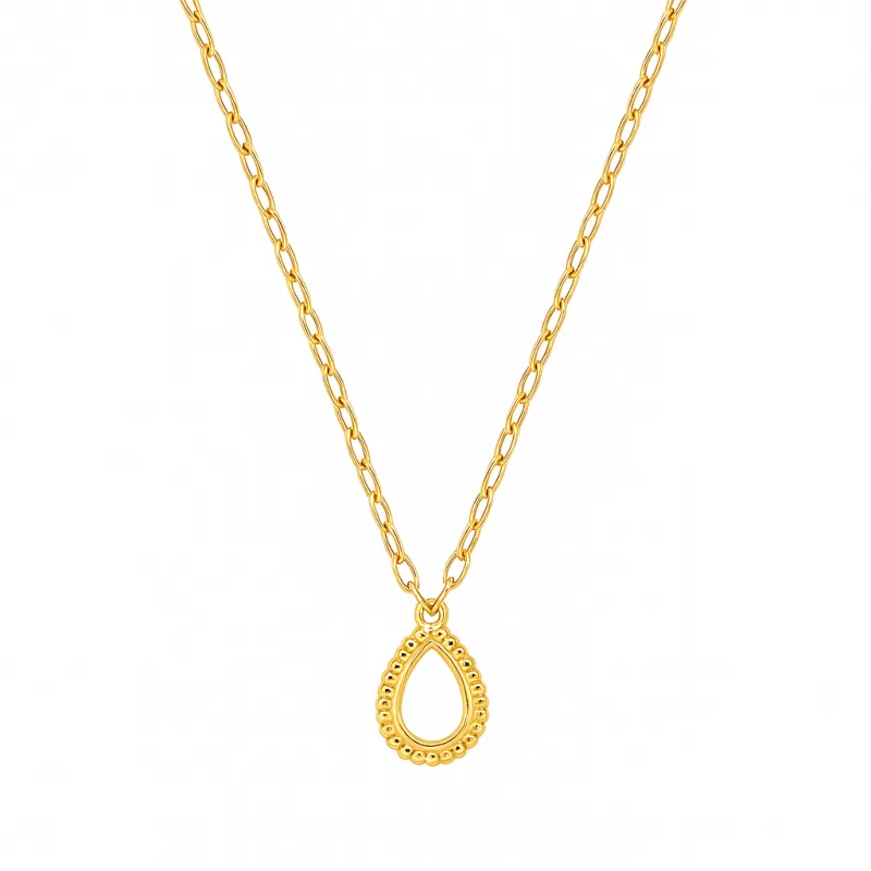 Gold Drop Pendant 18K Yellow Gold
