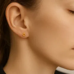 Boucles d’oreilles goutte en or jaune 18 carats| Celinni