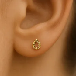 Boucles d’oreilles goutte en or jaune 18 carats| Celinni