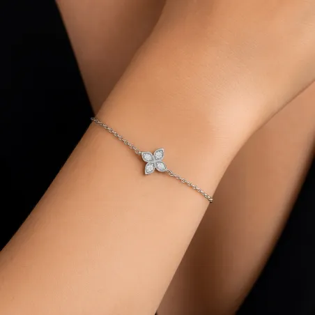 Pulsera de estrella de oro en oro blanco de 18K