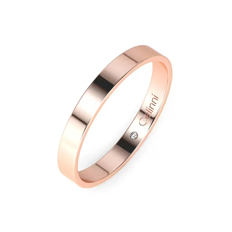Bague Mariage Ruban Prestige Or Rose 18k Largeur 2,5 mm