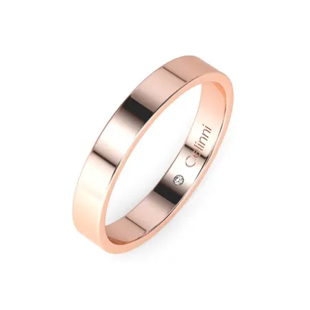 Alianza de matrimonio Ruban Prestige en oro rosa de 18K – Anchura 3 mm