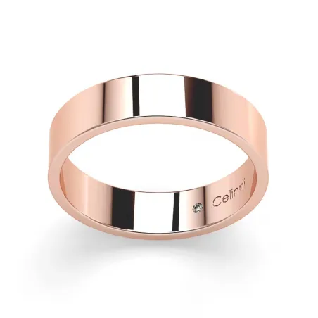 Bague Mariage Ruban Prestige Or Rose 18k Largeur 4,5 mm