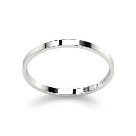 Bague Mariage Ruban Prestige Or Platine Largeur 1,5 mm