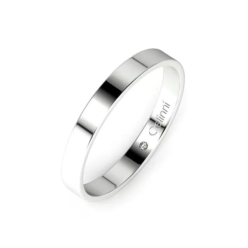 Bague Mariage Ruban Prestige Or Platine Largeur 2,5 mm