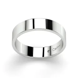 Bague Mariage Ruban Prestige Or Platine Largeur 4,5 mm