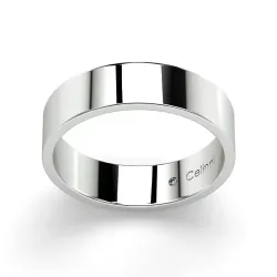 Bague Mariage Ruban Prestige Or Platine Largeur 5 mm