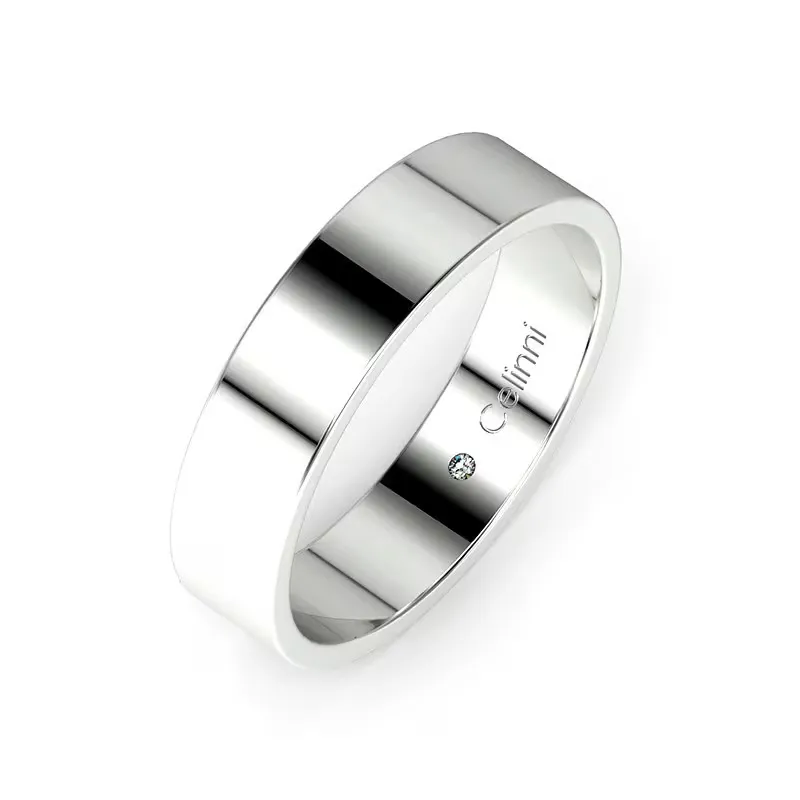 Bague Mariage Ruban Prestige Or Platine Largeur 4,5 mm
