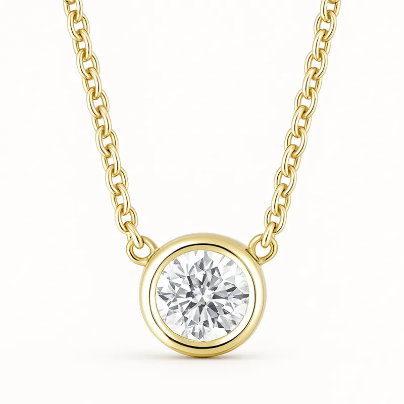 Colgante de Diamante Natural Reina Oro Amarillo - Edición Fina