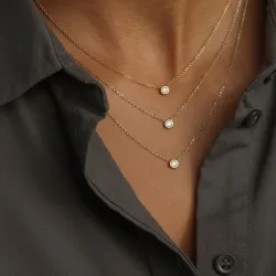 Reine hanger met natuurlijke diamant | 18K witgoud en diamanten