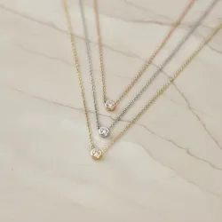 Reine hanger met natuurlijke diamant | 18K witgoud en diamanten