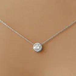 Reine hanger met natuurlijke diamant | 18K witgoud en diamanten