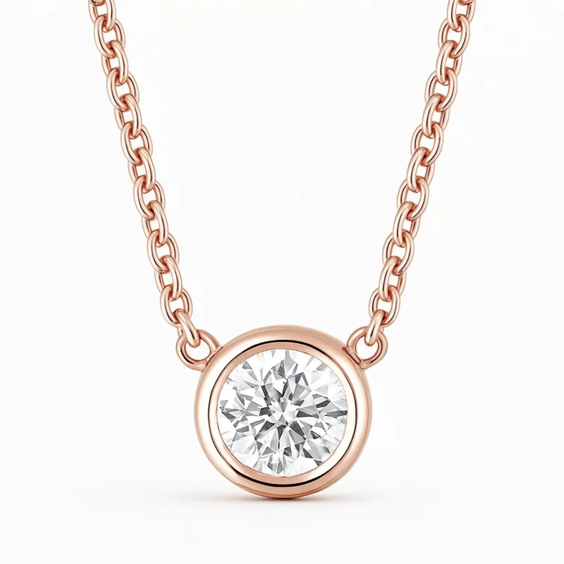 Colgante de Diamante Natural Reina Oro Rosa - Edición Fina