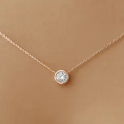 Colgante de Diamante Natural Reina - Edición Fina | Oro Rosa 18K